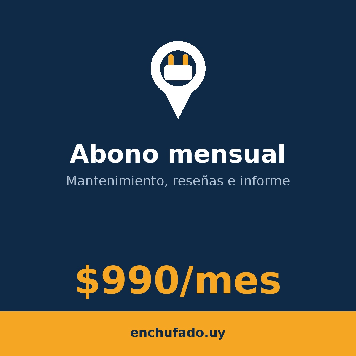 Mantenimiento mensual de la ficha desde $990 por mes