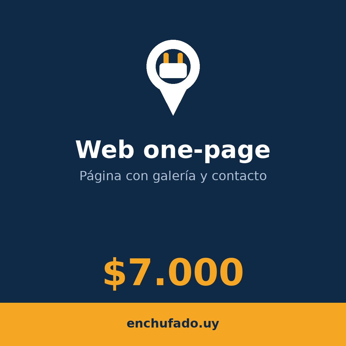 Web one-page con galería y botones de contacto, por $7.000 adicionales